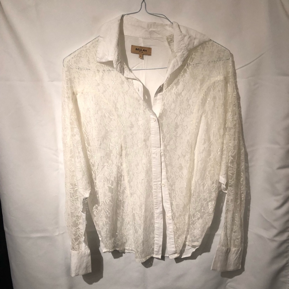 Lace button down shirt